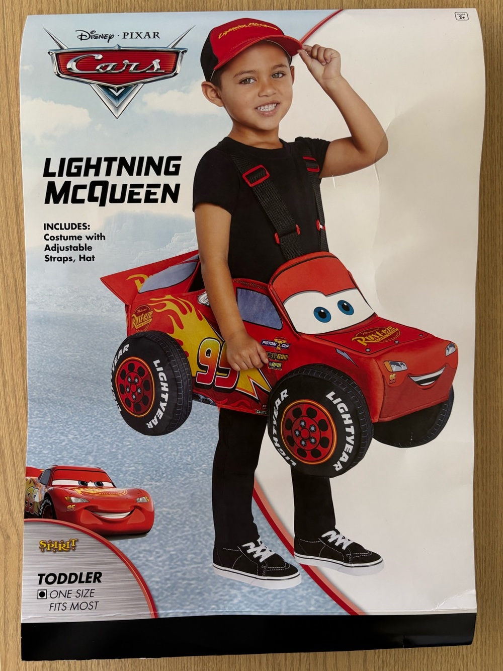 Spirit Halloween Disney Cars Toddler Lightning McQueen 3D Ride-Along Costume - Picture 2 of 16